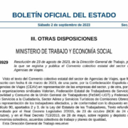 Recorte del nuevo Convenio Colectivo sector agencias de viajes