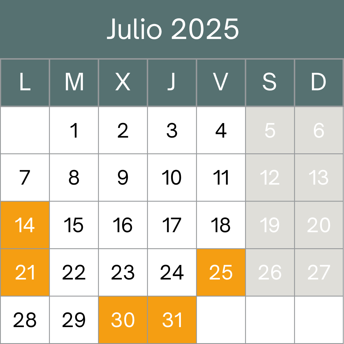 Calendario del Contribuyente: Julio 2025 - Ponter | Asesoría fiscal ...